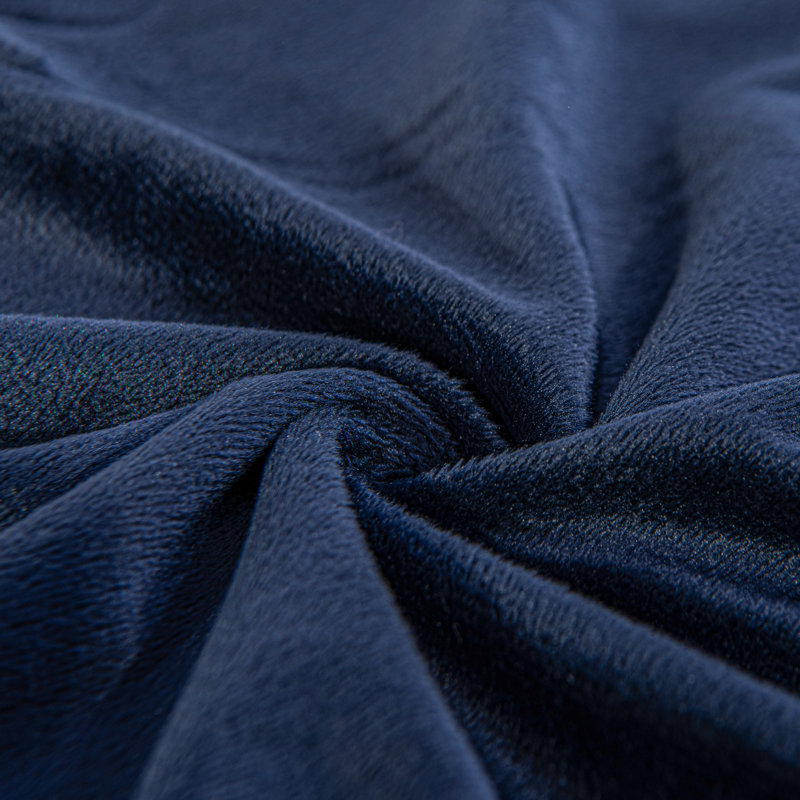 Housse de coussin carré en velours, H 24 po x l 24 po, Bleu marine