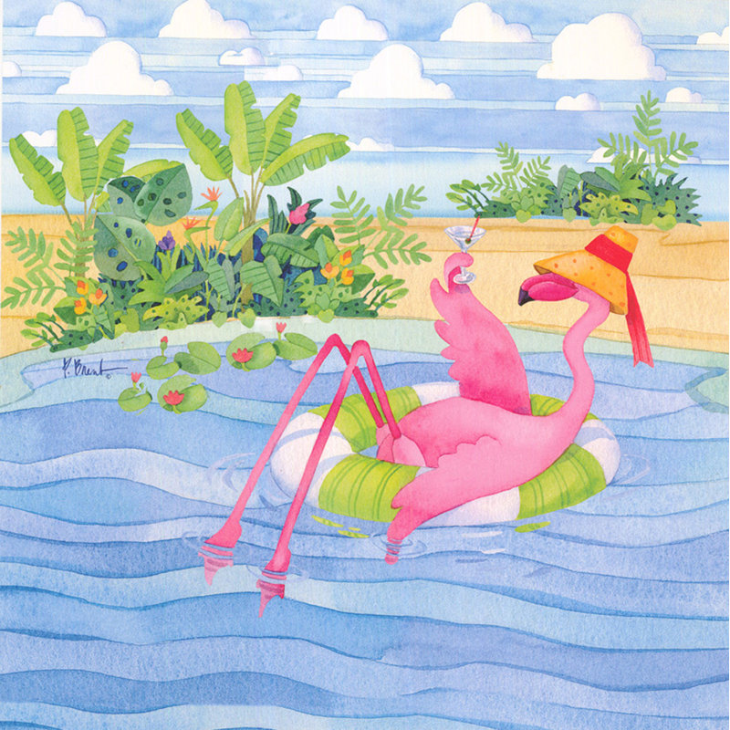 Martini Float Flamingo, H 20 po x l 20 po