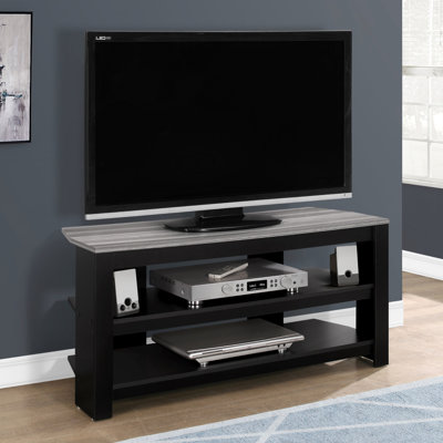 Modern 42 Inch TV Stand With Storage Shelves, Contemporary Media Entertainment Center For Living Room And Bedroom