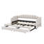 Extendable Upholstered Daybed With Storage Drawers And LED Light-278731114