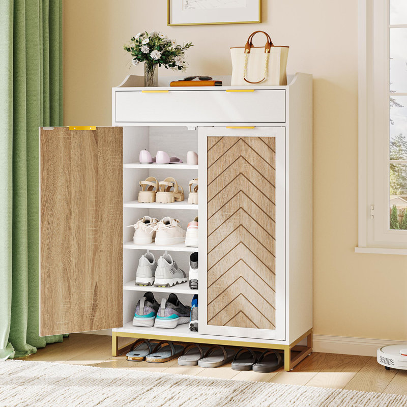  Armoire de rangement pour chaussures 20 paires avec tiroir