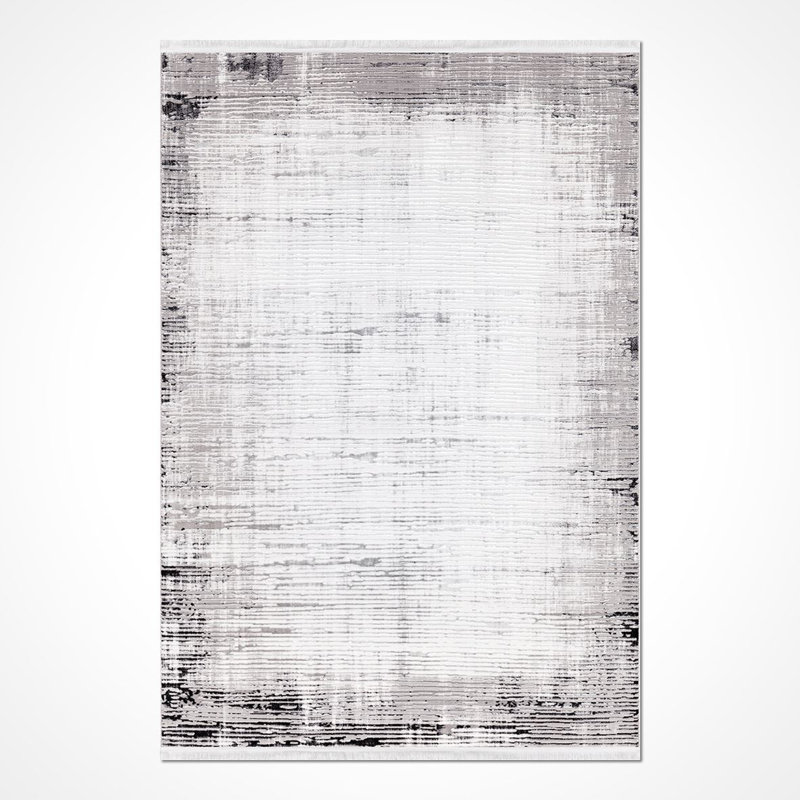 Modern/Abstract Gray Machine Washable Non-Slip Area Rug, Runner 2'8" x 6'7"