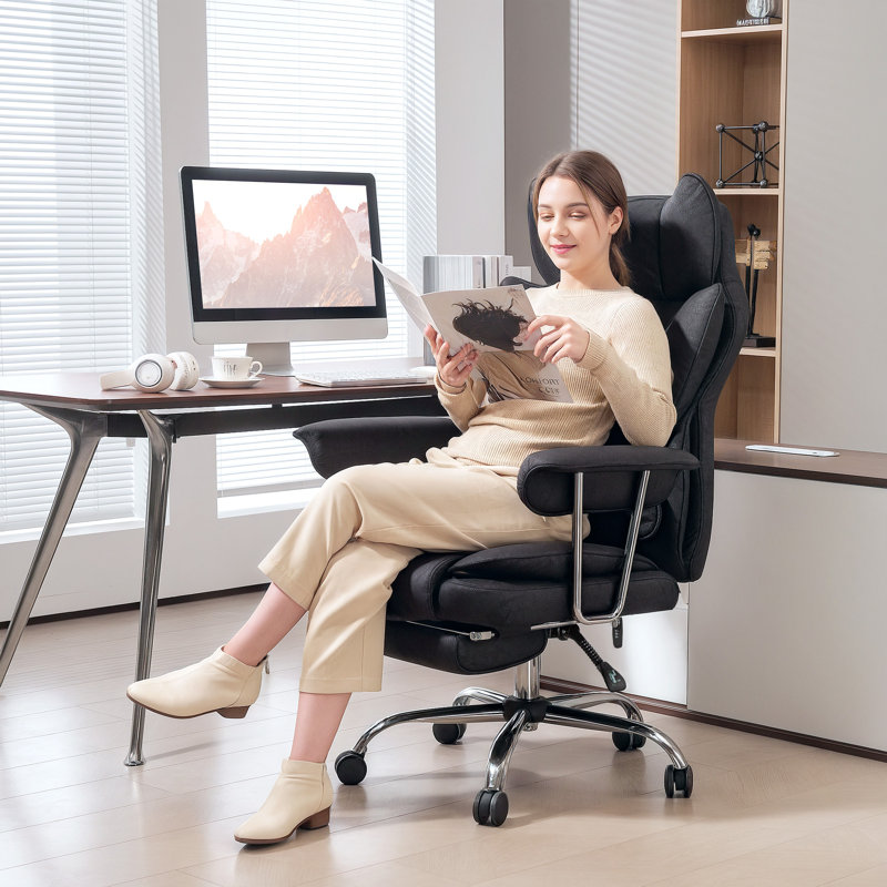 Inbox Zero Foam Padding Office Chair, Black