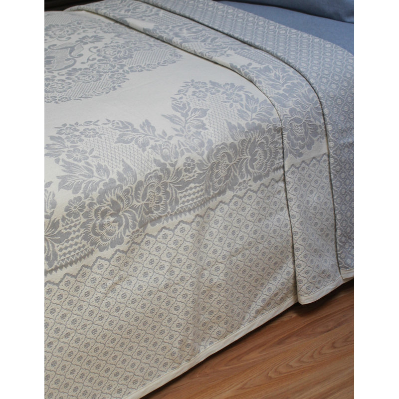 CAROLINE BEDSPREAD TWIN LINEN, Blue