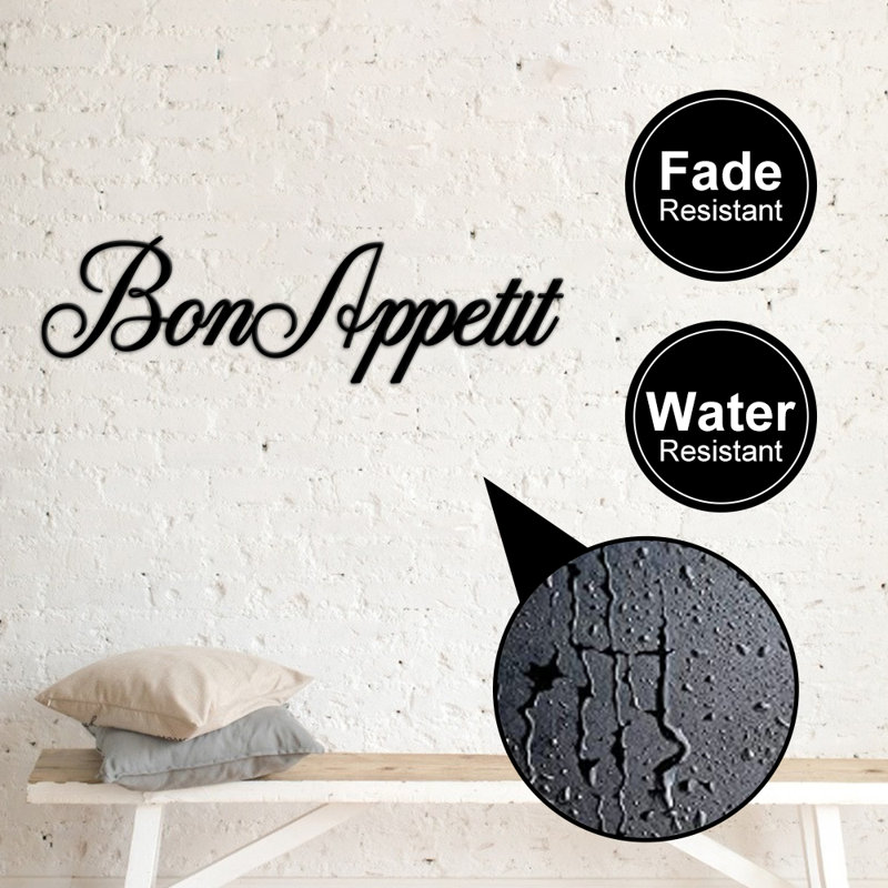 Celino Water Resistant Steel Text & Numbers Wall Decor, Yes