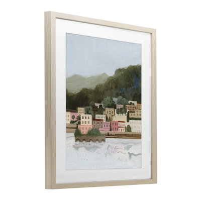 «Mountains By The Sea», reproduction sous verre encadrée, design par Grace Popp