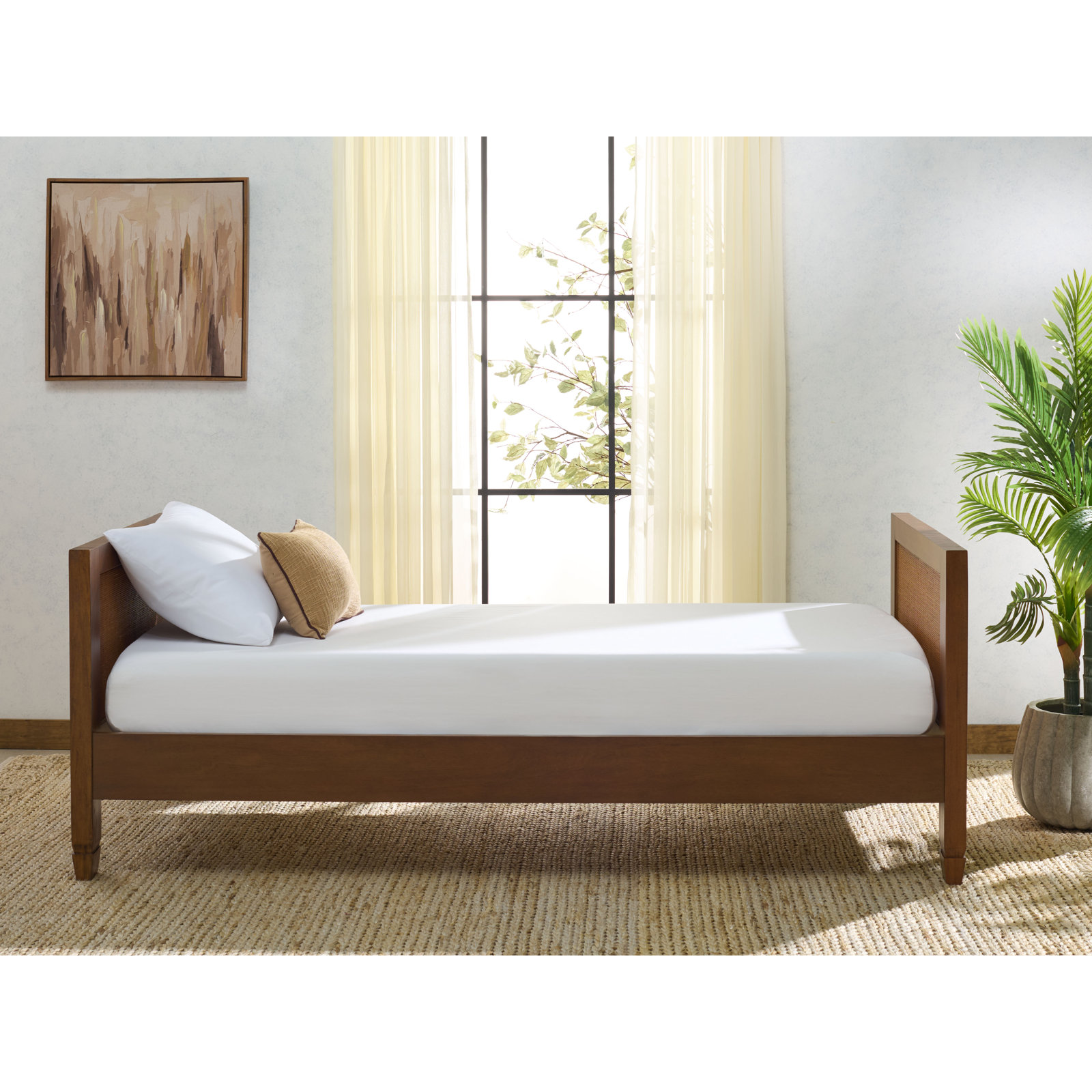 Cane Mahogany Daybed, Walnut