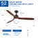 52" Farmhouse Rustic  Led Ceiling Fan With Remote Control