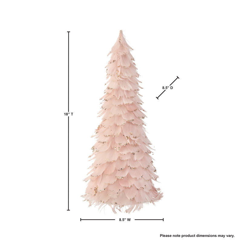 18"  Glitter Tip Feather Cone Tree