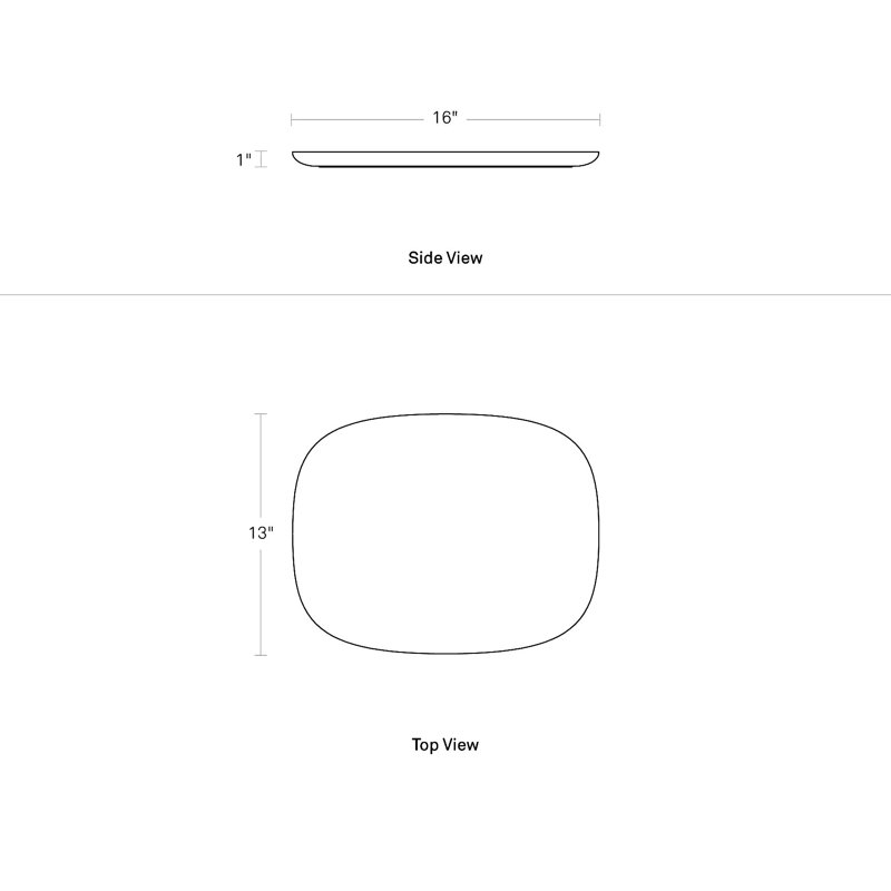 Delicious Modern Marble Tray 1, White Marble, 1" H x 16" W x 13" D