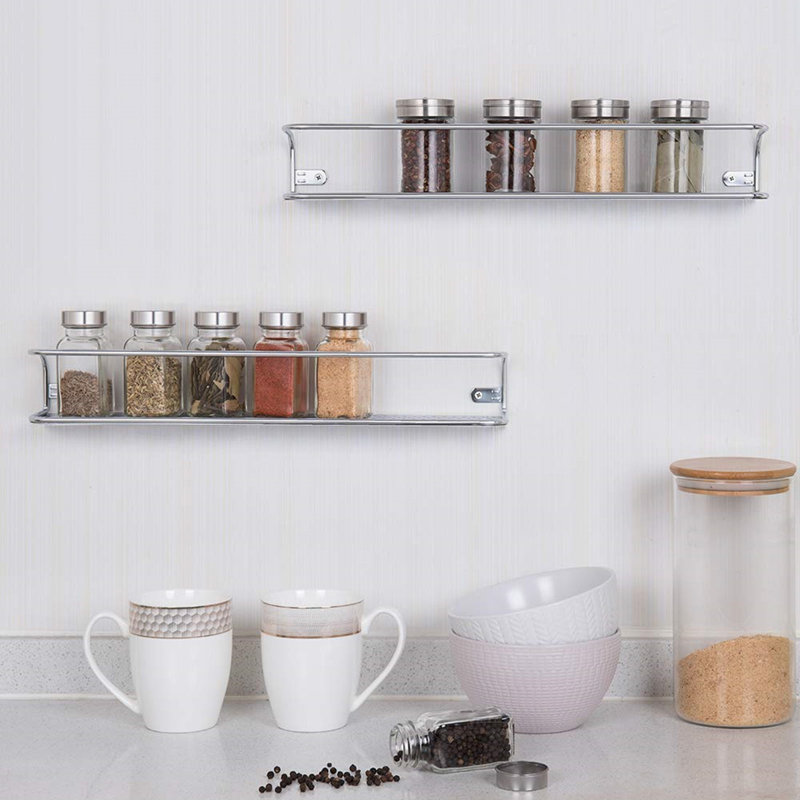 Wall Spice Rack with Adjustable Racks