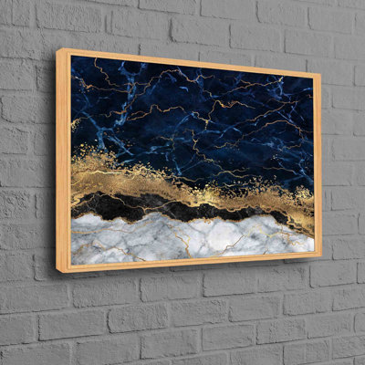Modern Marble Wall Decor Print on Luxury Canvas with Frame for Home Enhancement