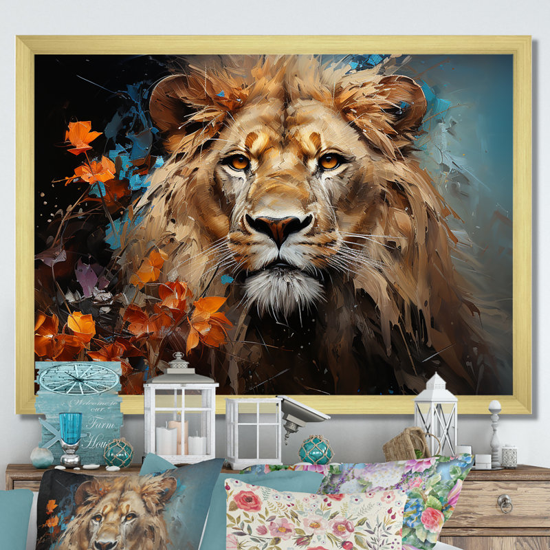 Lions sans énergie I - impression, Cadre doré simple, H 12 po x l 20 po x P 1 po