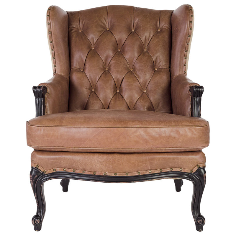 Chaise avec accoudoirs en cuir Ashland