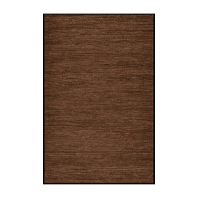 Tapis brun uni lavable à la machine