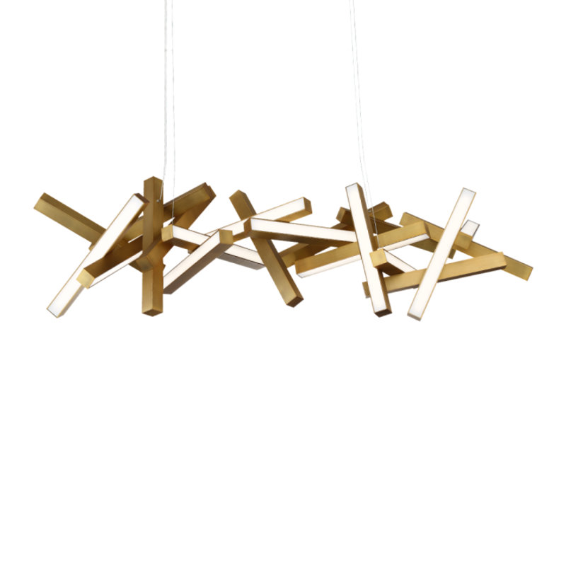 Nimbus Unique / Statement Geometric Chandelier, Aged Brass
