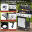 Barbecue au propane à 3 brûleurs GRILL DEPOTS, 39 000 BTU, grilles en fonte émaillée de porcelaine, couvercle isolé à double paroi, brûleur latéral, roues pour la cuisine extérieure