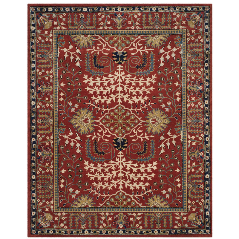 Antiquity Hand-Tufted Red Area Rug, Rectangle 8' x 10'
