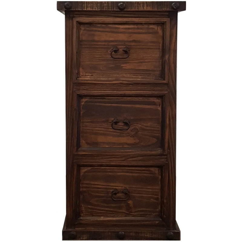 Evangalene 3 -Drawer Solid Wood File Cabinet