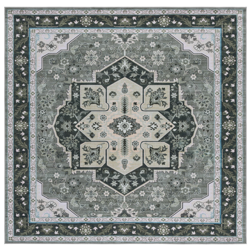 Fearn 118 M/W S/R Performance Machine Washable Oriental Rug, Square 6'