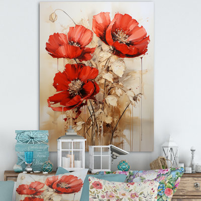 «Poppies Scarlet Solitude», reproduction d'art sur toile