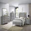 Commode 5 tiroirs en placage assorti gris