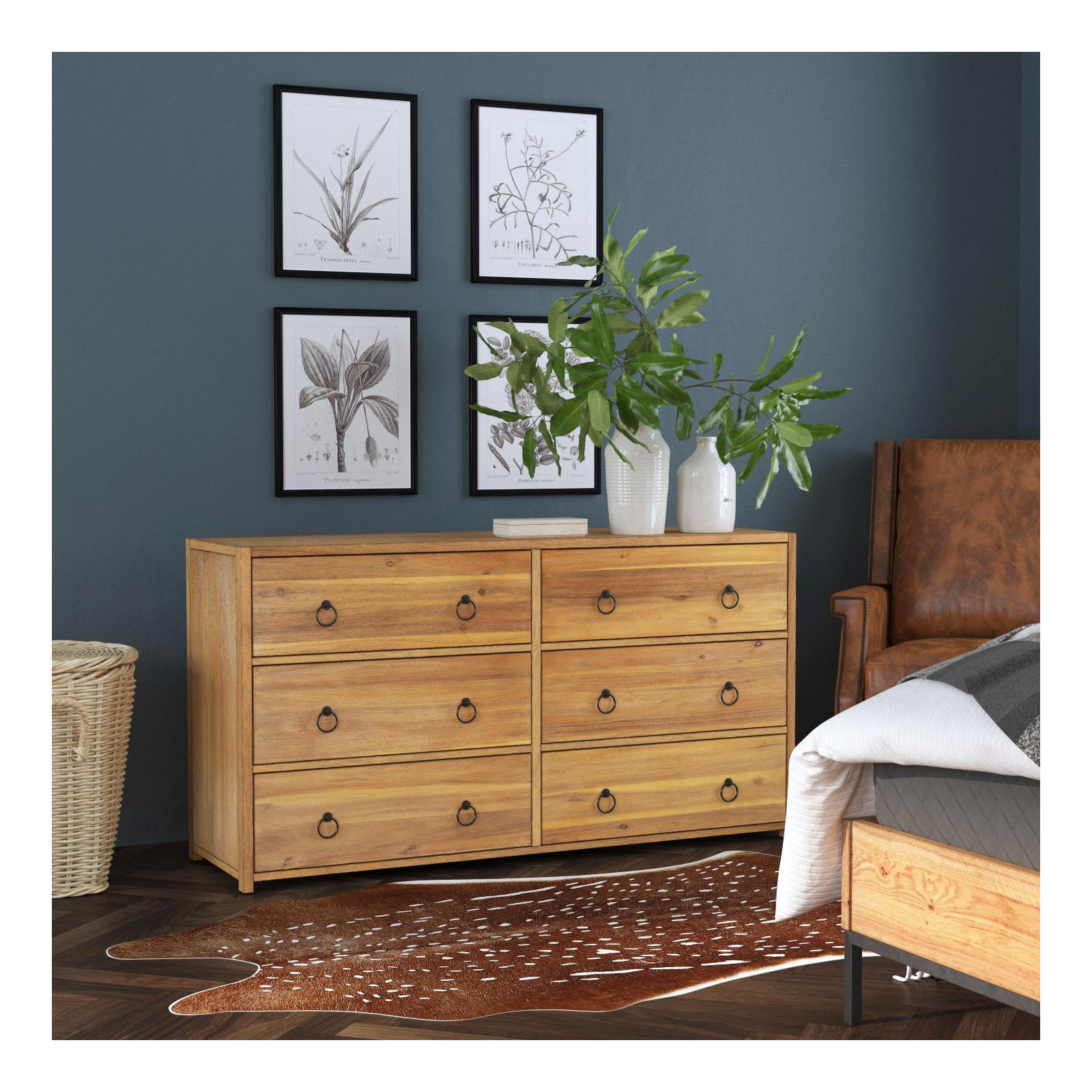 Elin 6 Drawer Dresser, Natural