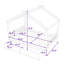 Lit plateforme double en bois avec tiroirs de rangement et structure en forme de maison-553256183