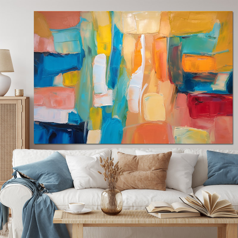 Vibrant Cubist Colourfields - Abstract Collages Wall Art