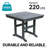Modern HDPE Patio Dining Table, With Umbrella Hole, Weather Resistant, For Outdoor, Yard, Lawn,Grey-580252289