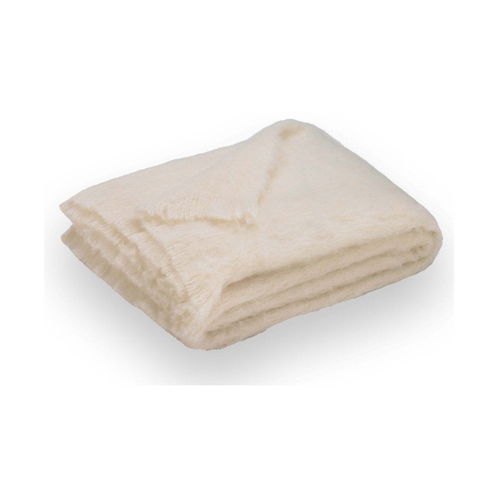 Kennon Hand Woven Throw Blanket, Cream