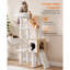 5-Tier Modern Wooden Cat Tree Tower, 131cm Tall for Indoor Cats, Sisal Scratching Post, Cat Condo, 48 x 40 x 131cm, Oak Beige & Cloud White