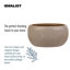 Concrete Effect Bowl Planter, Frostproof Outdoor Plant Pot, Garden Planter with Drainage Holes, Bonsai Pot, Shallow Planter with Mesh Pattern-1755648005-1755648006