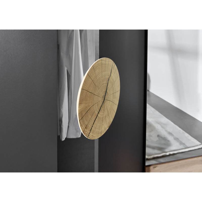 Ambika 6 Door Manufactured Wood Wardrobe, Matte Black
