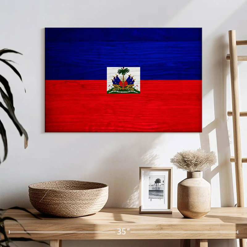 Bois de Borges, drapeau d'Haïti, H 16 po x l 24 po