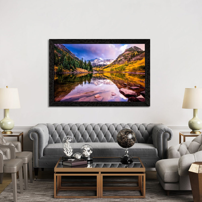 Maroon Bells by Dan Ballard - Floater Frame Print on Canvas, 66.04 cm H x 45.72 cm W, Black