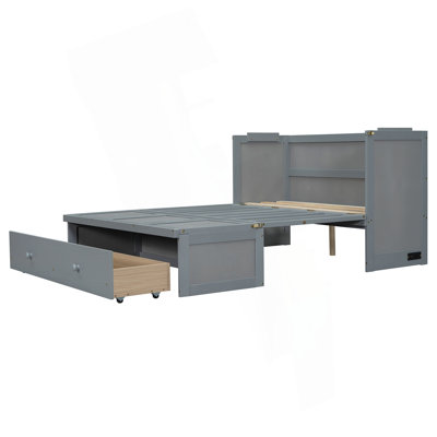Lit escamotable avec port USB et grand tiroir