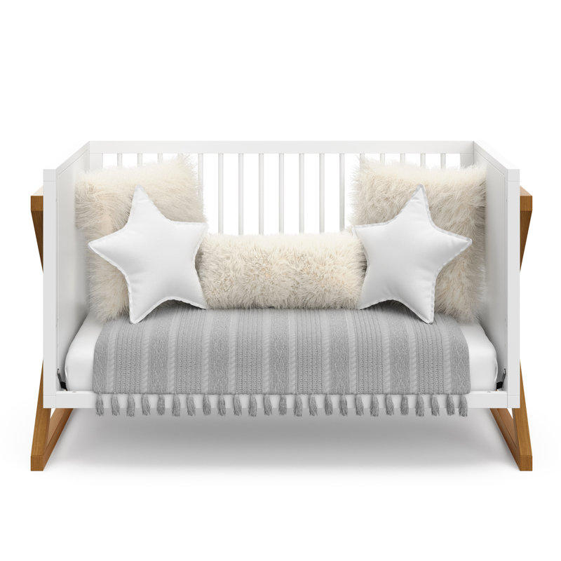 Lit de bébé convertible 3-en-1 Equinox, Blanc / bois flottant rétro