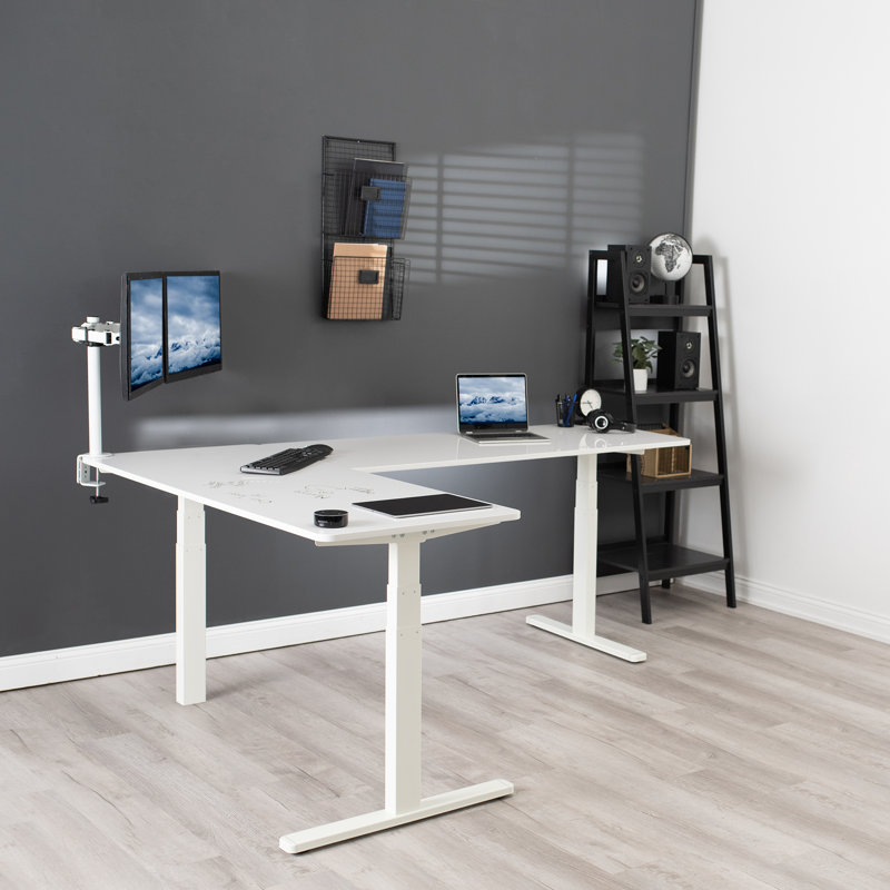 Bureau en coin électrique 83 "x 60", Tableau blanc / noir