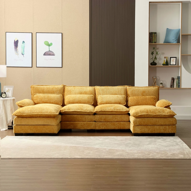 Grand canapé modulaire moderne en U en chenille
