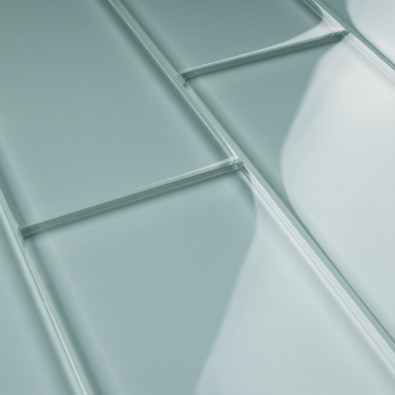 Carreau de mosaïque en verre 3 po x 6 po Supreme, Gris bleuâtre
