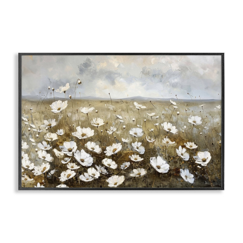 «Prairie Wildflower Field», art de la giclée encadrée par Ramona Murdock, Giclée encadrée noir minuit, H 16 po x l 24 po