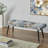 Ethereal Rococo Flourish Victorian Pattern XI - Floral Upholstered Black Bench