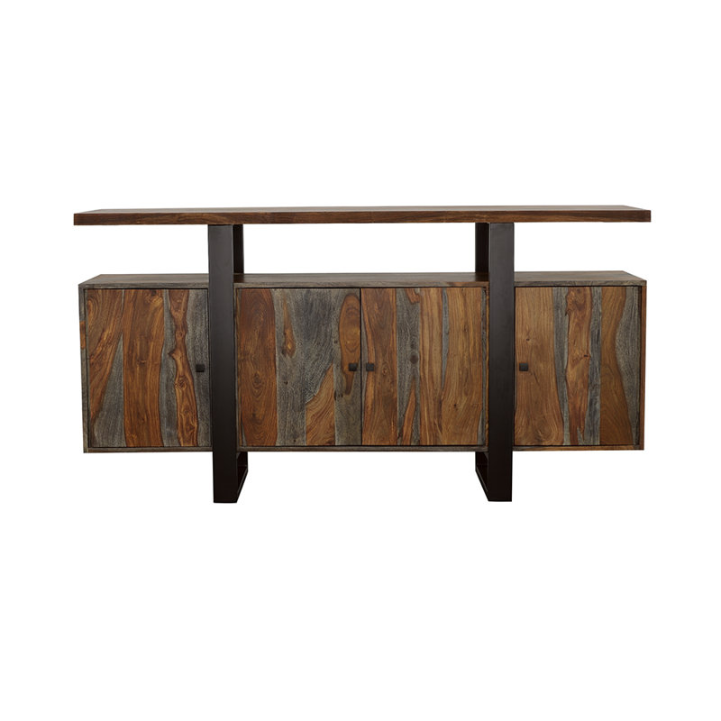 Buffet en bois massif 4 portes Khori