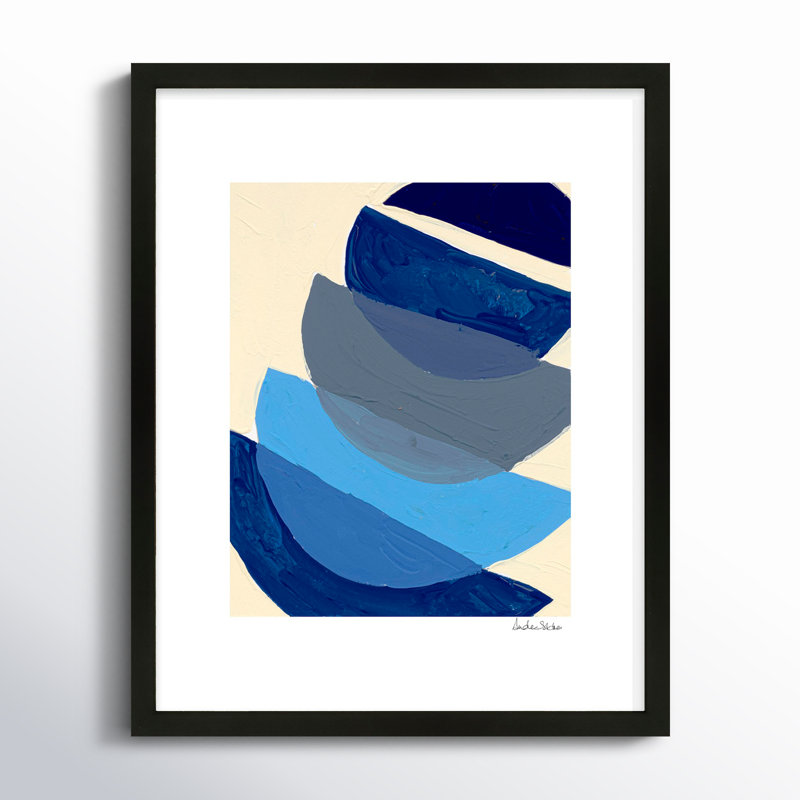Indigo Ensemble 3 Painting by Andrea Stokes, Black Framed, 20" H x 16" W