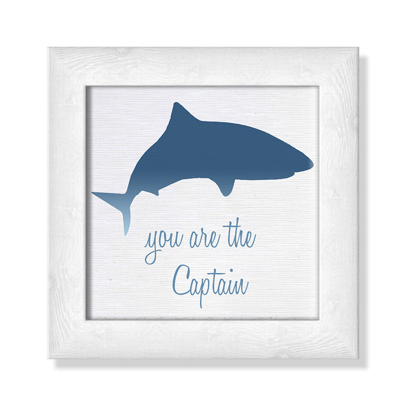 Capitaine, impression sur papier, H 8 po x l 8 po x P 0,6 po, Encadré plat à grain de bois gris