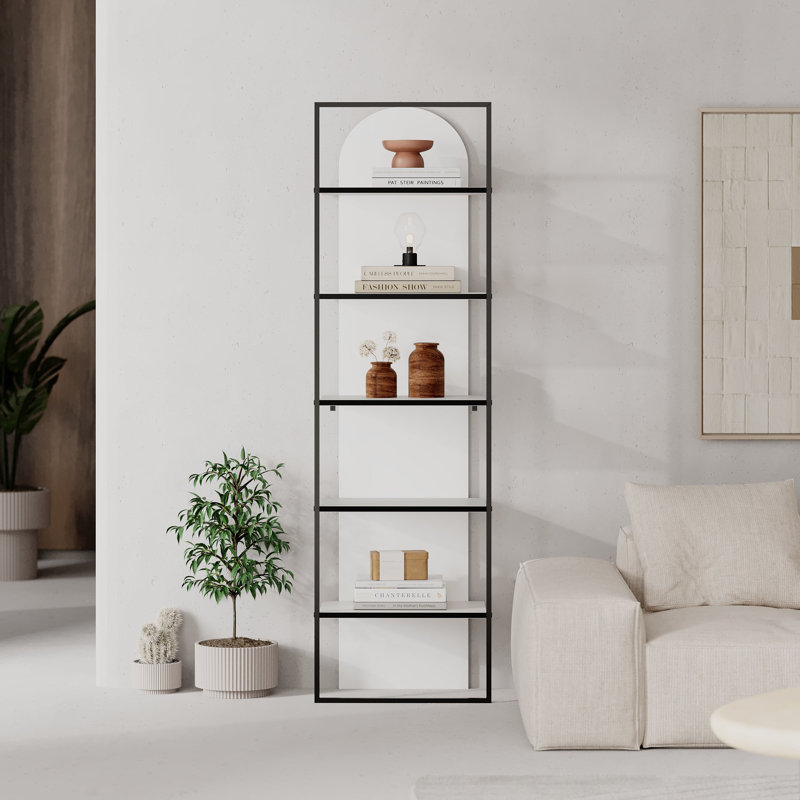 Archy Modern Bookcase 5-Tier Wall Mounted Shelf 180 cm, White