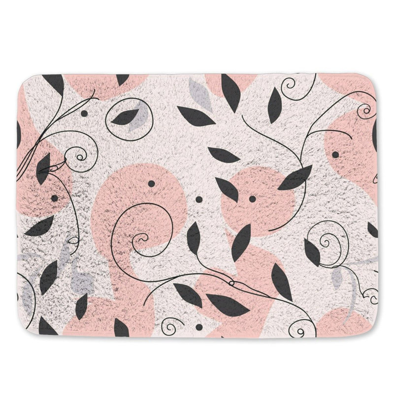 Alannys Microfiber / Microsuede Non-Slip Bath Mat, 17"W x 24"L