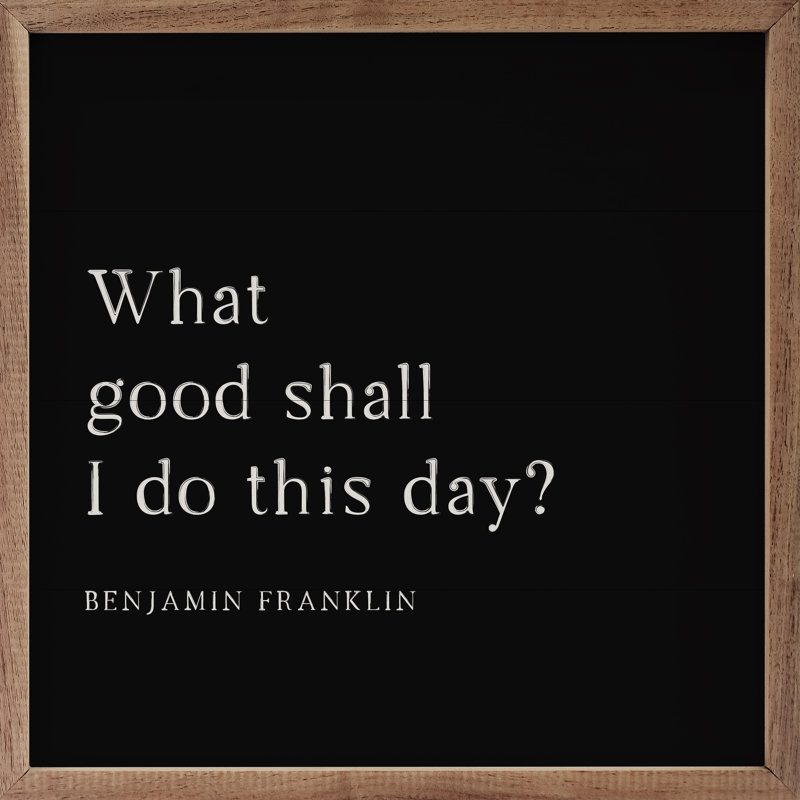 What Good Shall I Do Benjamin Franklin - noir, H 8 po x l 8 po x P 1 po