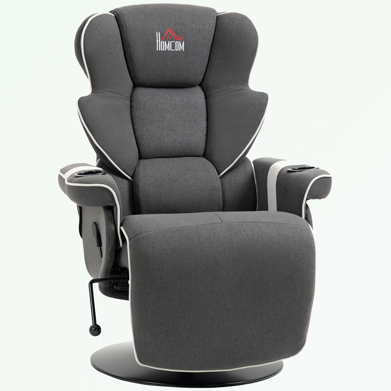 Upholstered Home Theater Seat with Cup Holder